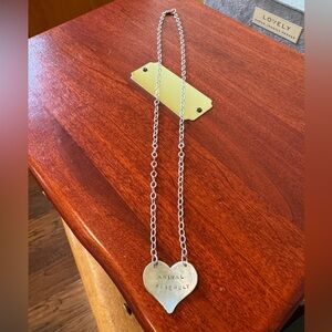 Artisan Made Sterling Silver Animal Friendly Stamped Heart Pendant Necklace